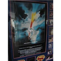 RARE Framed SIGNED Superman move poster. Signed by mem