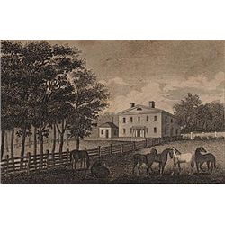 ORIGINAL Antique PRINT scene-THE HERMITAGE