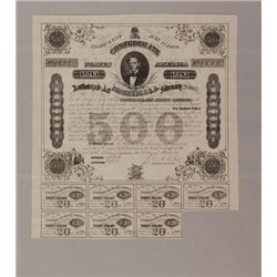 1863 Five hundred dollar eight percent CSA loan certifi