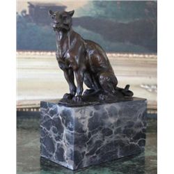 Outstanding Jaguar Bronze Sculpture After L. Carvin