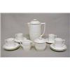 Image 1 : Wedgwood Keith Murray design white glazed pottery coffee set with incised bands of lines comprised o
