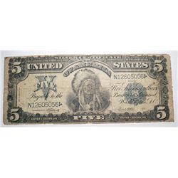 1899 $5 silver certificate  G/V G