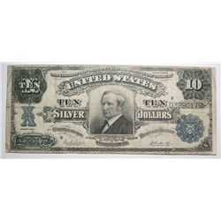 1908 $10 silver certificate  VG