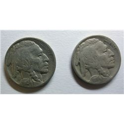 1915D and 1919D Buffalo nickels  Fine