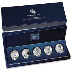 25th Anniversary Silver Eagle 5 Coin Set Original Mint Packaging