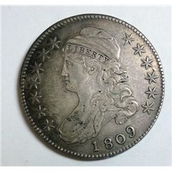 1809 Bust half $  original XF