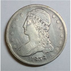 1838RE Bust half $  fine