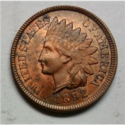 1892 Indian penny  MS63 R/B GS bid for 63 are for brn