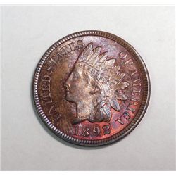 1892 Indian penny  MS64 R/B some RED   MS64R/B GS bid = $130