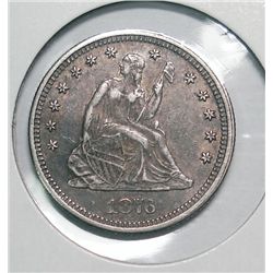 1876 Seated quarter lusterous  AU. A true PQ coin