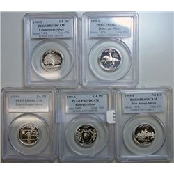 Set of 1999S silver statehood quarters