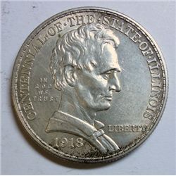 1918 Lincoln half $  AU58