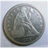 Image 1 : 1871 Seated $  F/VF with lite dmg reverse 4:00 so bid accordingly