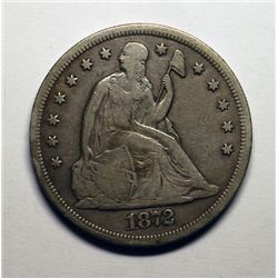 1872 Seated $ VF