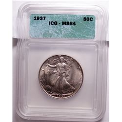 1937 Walking Liberty Half ICG MS-64