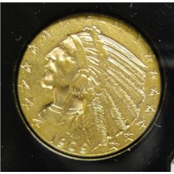 1909 $5 GOLD  Indian  XF/AU