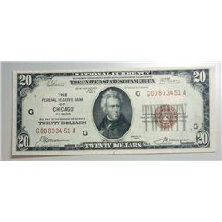 1929 $20 National currency  CU63