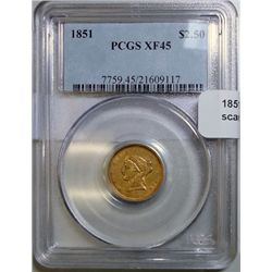 1851 $2 1/2 GOLD  PCGS45