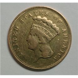 1857S $3 GOLD  VF