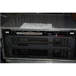 Grey 5 Rack Space w/ Renkus Heinz x22 Crossover Model PM22-J5 w/ 2 Carver PT-1250 Power Amps