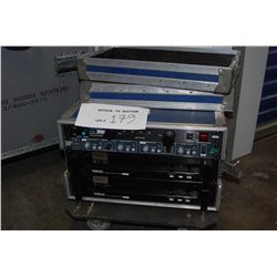 6 Space Amp Rack On Wheels w/ 2 Yamaha PD2500 Stereo Power Amps