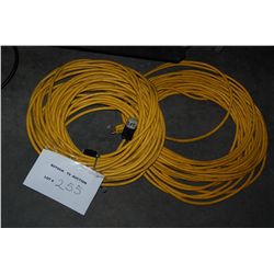 2 - 100' (approx) Heavy Duty Edison A.C. Extension Cables