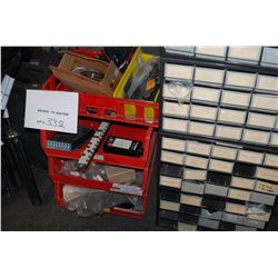 5 - 20 Slot Metal Parts Bins With Assorted Electronic Repair Parts - Most NOS