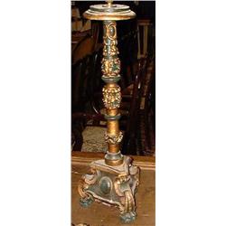 An Italian gilt and green painted carved