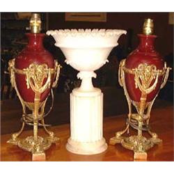 A  pair  of Adam style ormolu and sang de