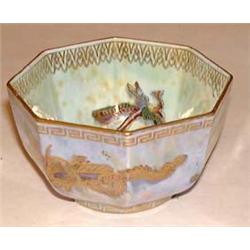 A Wedgwood small octagonal dragon lustre bow
