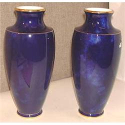 A  Sevres  pair  of mottled powder blue glaz