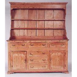 A  GEORGE  III  PINE  LARGE CUPBOARD DRESSER