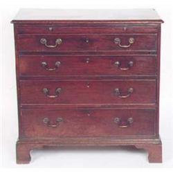 A  MID  GEORGIAN  MAHOGANY SMALL CHEST OF