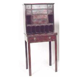 An unusual mid Georgian mahogany small writi
