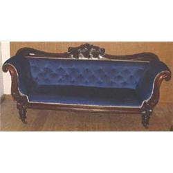An early Victorian mahogany scroll arm sofa,