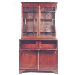 A  GEORGE  III MAHOGANY SECRETAIRE BOOKCASE,