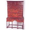 Image 1 : A  Queen  Anne  style figured walnut chest o