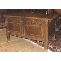 A  joined  oak small coffer, late C17th, wit