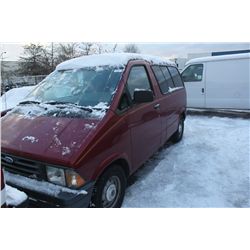 1993 RED FORD AEROSTAR 4 DOOR CARGO VAN 98,140KM