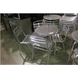 CROME CAFE TABLE AND 4 CHAIRS