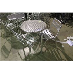 CROME CAFE TABLE AND 2 CHAIRS