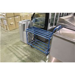 BLUE METAL MOBILE RESTAURANT CART