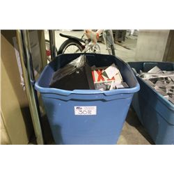 BIN OF ASSORTED ELECTRICAL OUTLETS, EXIT SIGNS &