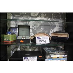 A FOSSIL WATCH, A PERRY ELLIS WATCH , LUANGO CARD