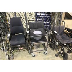 BLACK WHEELCHAIR WITH TOILET ATTACHMENT