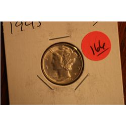 1945 mercury dime bu