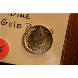 1883 hawaain dime gold plated small hole