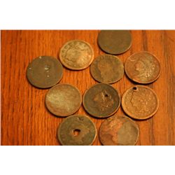 10 low grade large cent low grade