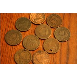 10 low grade large cent low grade