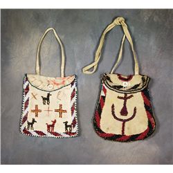 Two Pictorial Beaded Bags